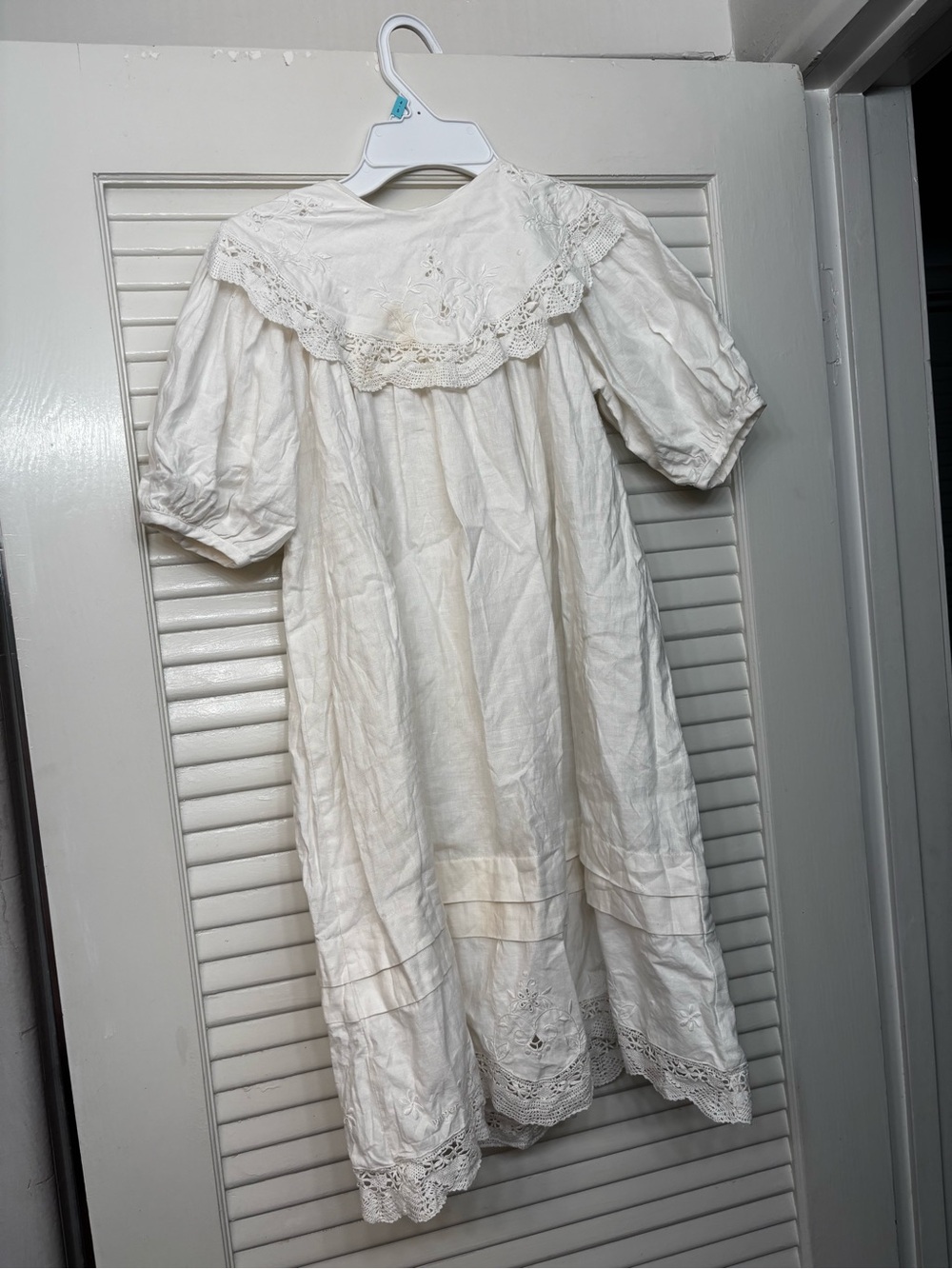 Paper White Vintage Lace Victorian Revival Dress Off White